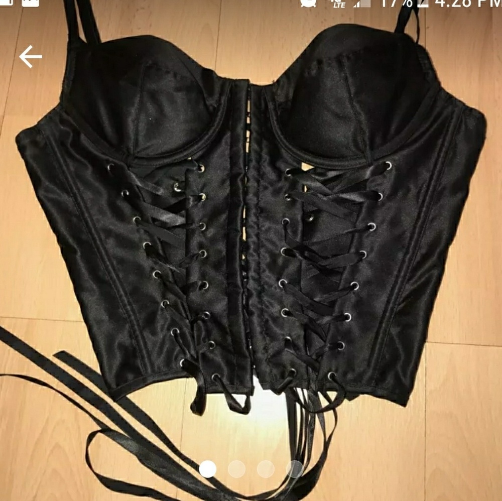 Corset Black Satin Women's size 34